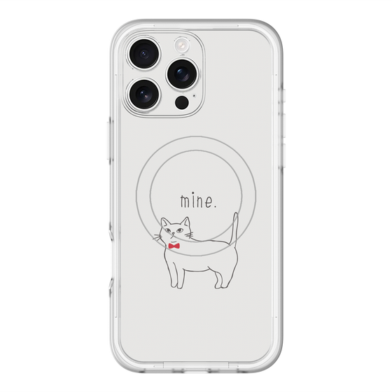 スリムプロテクションプレミアムケース with MagSafe［ 蝶ネクタイねこ - White ］