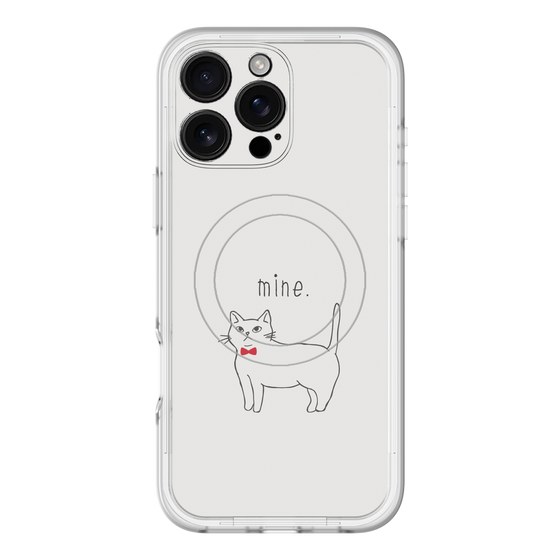 スリムプロテクションプレミアムケース with MagSafe［ 蝶ネクタイねこ - White ］