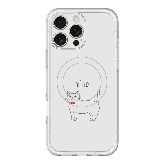 スリムプロテクションプレミアムケース with MagSafe［ 蝶ネクタイねこ - White ］
