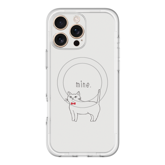 スリムプロテクションプレミアムケース with MagSafe［ 蝶ネクタイねこ - White ］