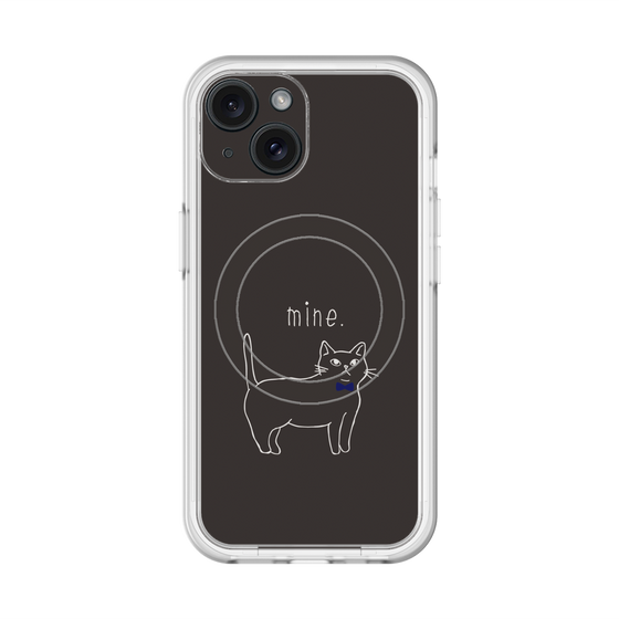 スリムプロテクションプレミアムケース with MagSafe［ 蝶ネクタイねこ - Black ］