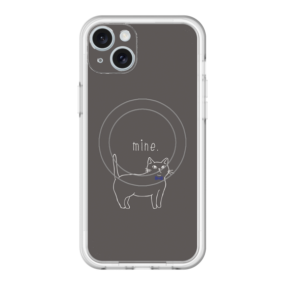 スリムプロテクションプレミアムケース with MagSafe［ 蝶ネクタイねこ - Black ］