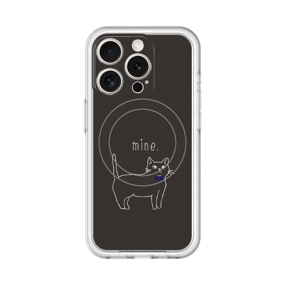 スリムプロテクションプレミアムケース with MagSafe［ 蝶ネクタイねこ - Black ］