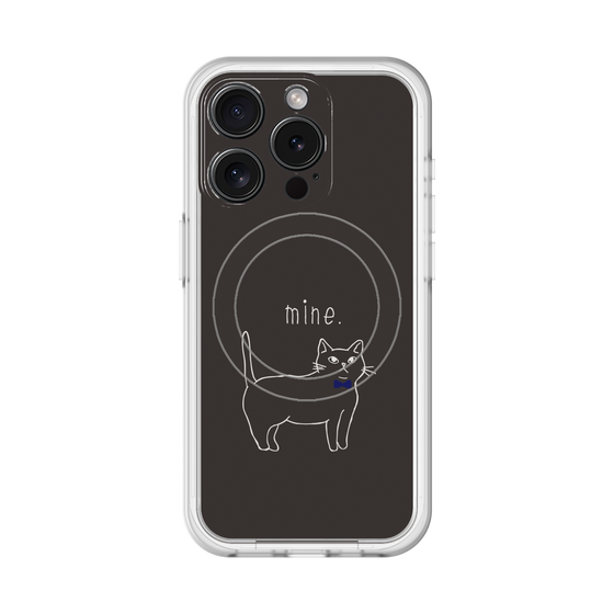 スリムプロテクションプレミアムケース with MagSafe［ 蝶ネクタイねこ - Black ］