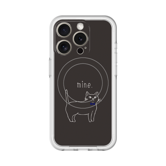 スリムプロテクションプレミアムケース with MagSafe［ 蝶ネクタイねこ - Black ］