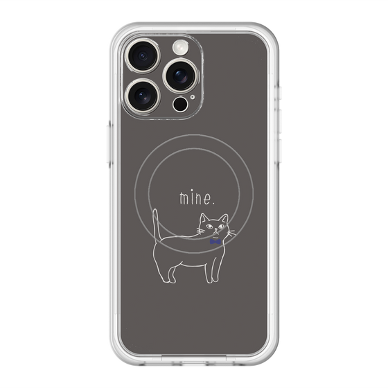 スリムプロテクションプレミアムケース with MagSafe［ 蝶ネクタイねこ - Black ］