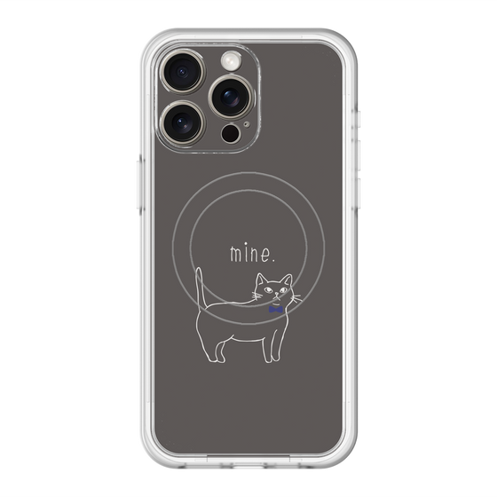 スリムプロテクションプレミアムケース with MagSafe［ 蝶ネクタイねこ - Black ］
