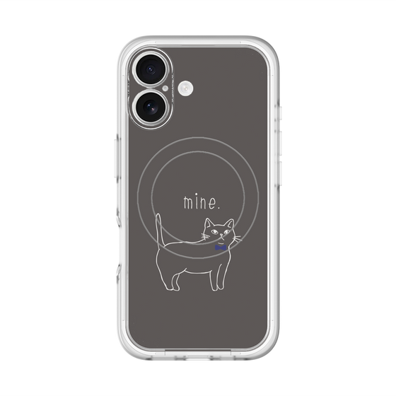 スリムプロテクションプレミアムケース with MagSafe［ 蝶ネクタイねこ - Black ］