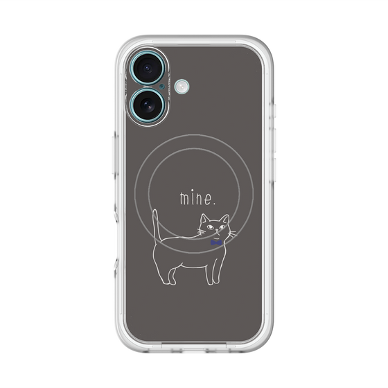スリムプロテクションプレミアムケース with MagSafe［ 蝶ネクタイねこ - Black ］