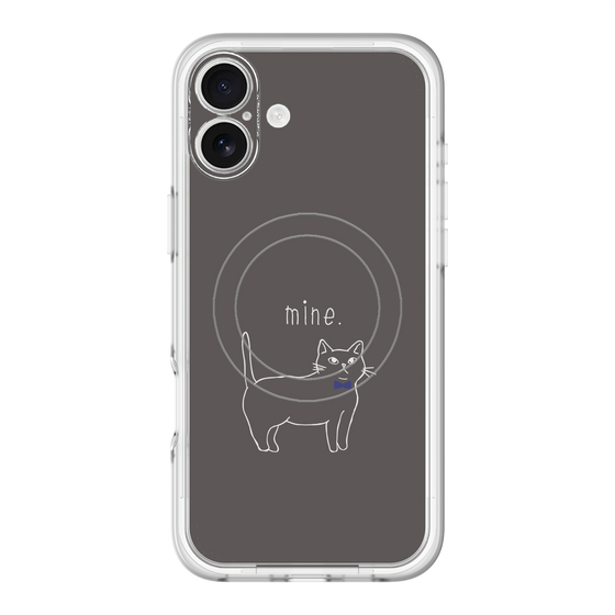 スリムプロテクションプレミアムケース with MagSafe［ 蝶ネクタイねこ - Black ］