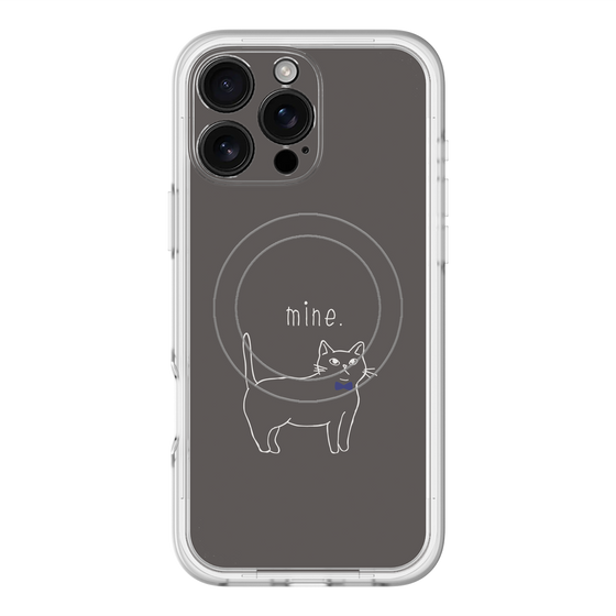 スリムプロテクションプレミアムケース with MagSafe［ 蝶ネクタイねこ - Black ］
