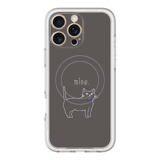 スリムプロテクションプレミアムケース with MagSafe［ 蝶ネクタイねこ - Black ］