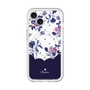 スリムプロテクションプレミアムケース with MagSafe［ ツインドットフラワー - Navy ］