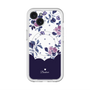 スリムプロテクションプレミアムケース with MagSafe［ ツインドットフラワー - Navy ］