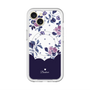 スリムプロテクションプレミアムケース with MagSafe［ ツインドットフラワー - Navy ］