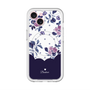 スリムプロテクションプレミアムケース with MagSafe［ ツインドットフラワー - Navy ］