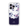 スリムプロテクションプレミアムケース with MagSafe［ ツインドットフラワー - Navy ］