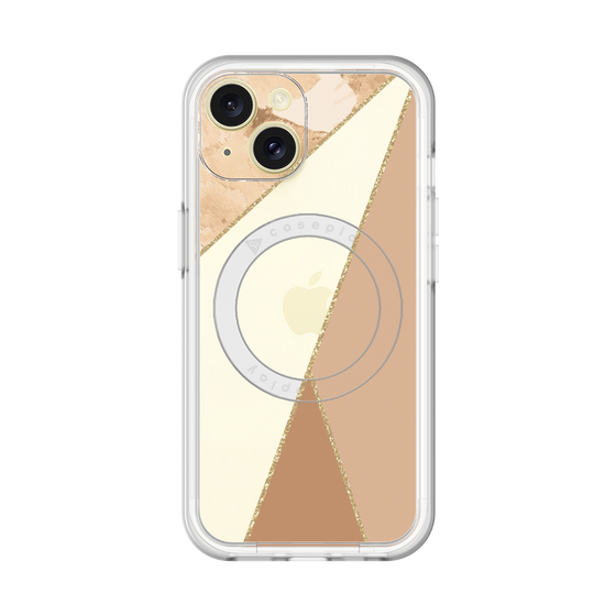 スリムプロテクションプレミアムケース with MagSafe［ マーブルトライアングルパレット - Beige ］