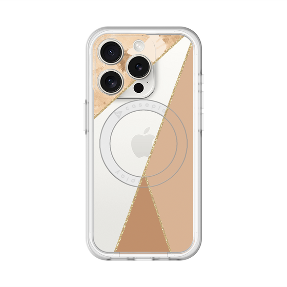 スリムプロテクションプレミアムケース with MagSafe［ マーブルトライアングルパレット - Beige ］