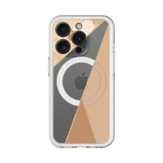 スリムプロテクションプレミアムケース with MagSafe［ マーブルトライアングルパレット - Beige ］