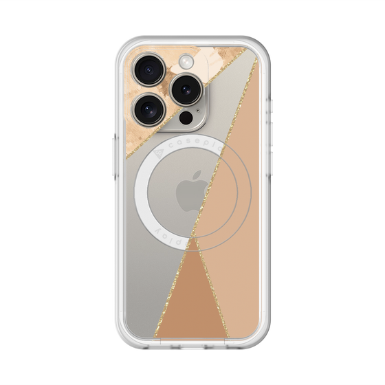 スリムプロテクションプレミアムケース with MagSafe［ マーブルトライアングルパレット - Beige ］