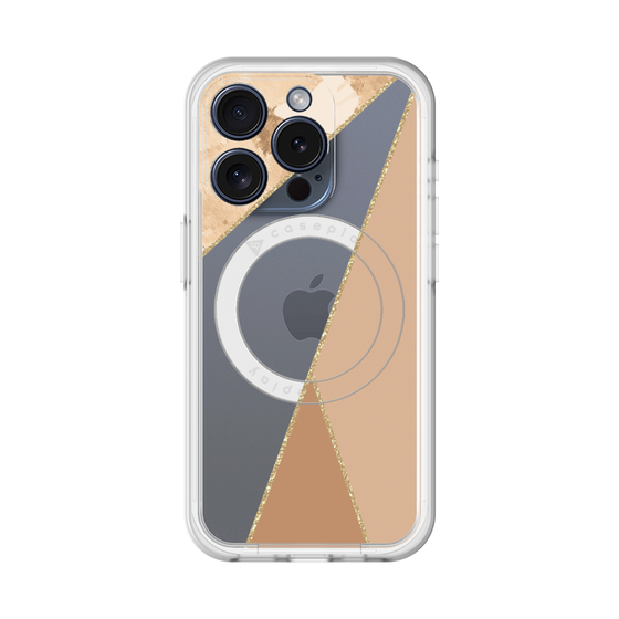 スリムプロテクションプレミアムケース with MagSafe［ マーブルトライアングルパレット - Beige ］