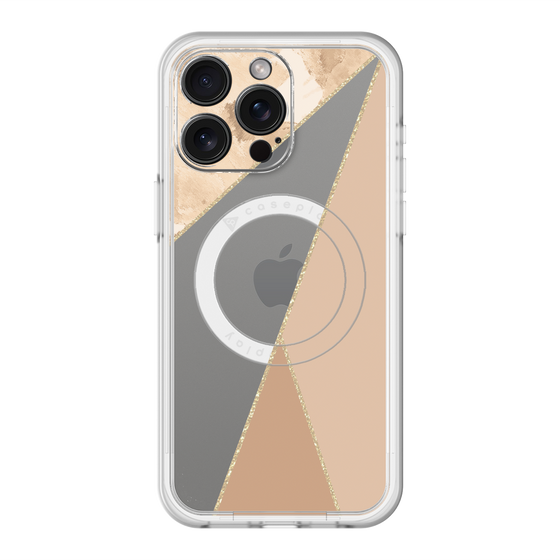 スリムプロテクションプレミアムケース with MagSafe［ マーブルトライアングルパレット - Beige ］