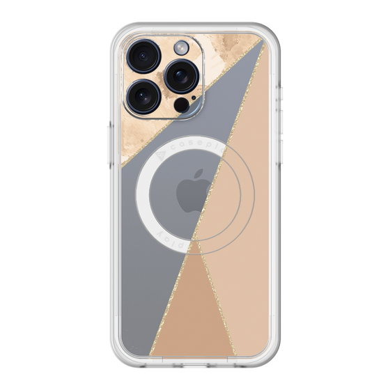 スリムプロテクションプレミアムケース with MagSafe［ マーブルトライアングルパレット - Beige ］