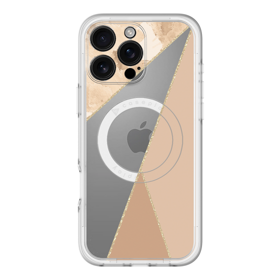 スリムプロテクションプレミアムケース with MagSafe［ マーブルトライアングルパレット - Beige ］