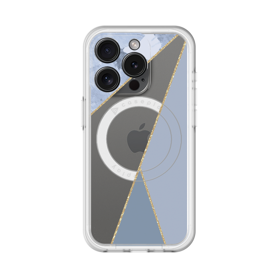 スリムプロテクションプレミアムケース with MagSafe［ マーブルトライアングルパレット - Blue ］