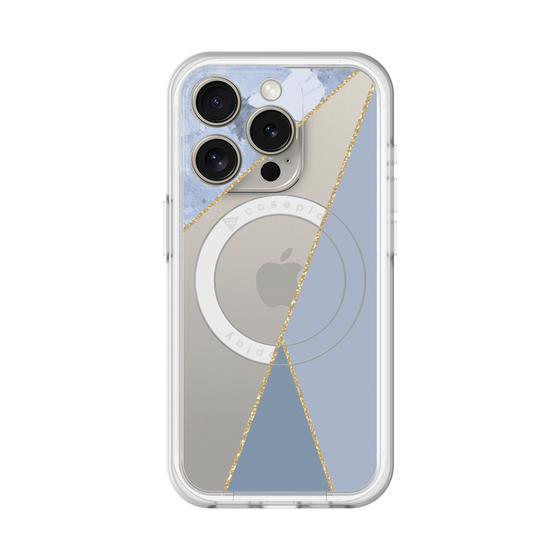 スリムプロテクションプレミアムケース with MagSafe［ マーブルトライアングルパレット - Blue ］