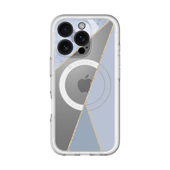 スリムプロテクションプレミアムケース with MagSafe［ マーブルトライアングルパレット - Blue ］