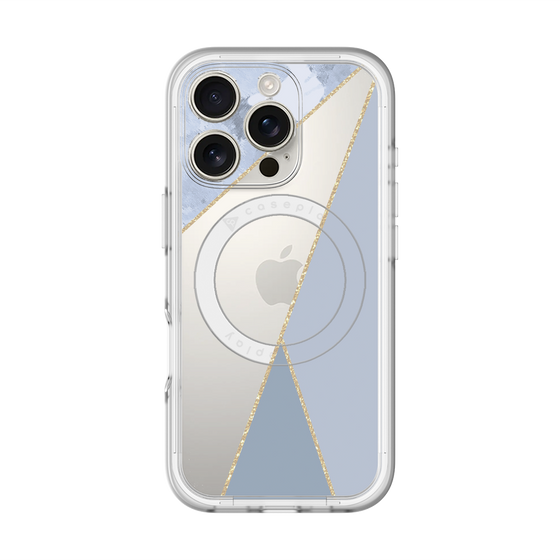 スリムプロテクションプレミアムケース with MagSafe［ マーブルトライアングルパレット - Blue ］
