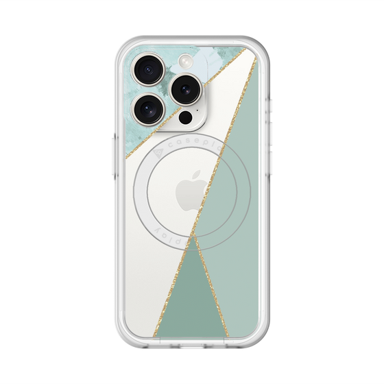スリムプロテクションプレミアムケース with MagSafe［ マーブルトライアングルパレット - Green ］