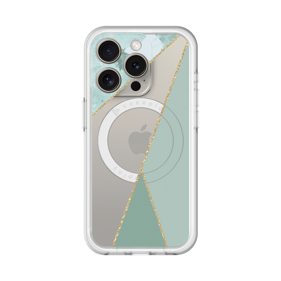 スリムプロテクションプレミアムケース with MagSafe［ マーブルトライアングルパレット - Green ］