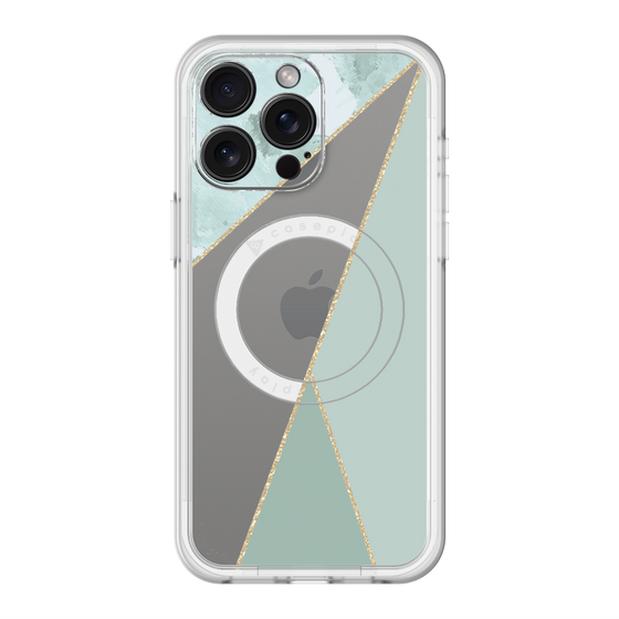 スリムプロテクションプレミアムケース with MagSafe［ マーブルトライアングルパレット - Green ］