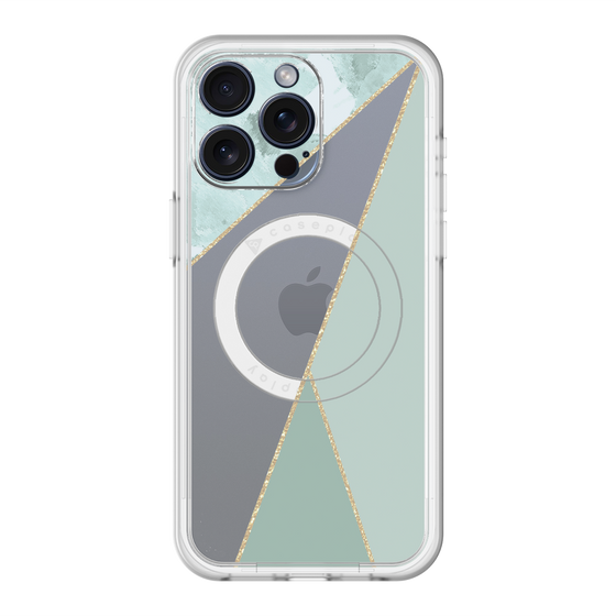 スリムプロテクションプレミアムケース with MagSafe［ マーブルトライアングルパレット - Green ］