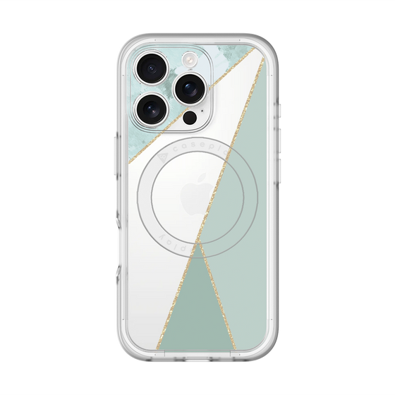 スリムプロテクションプレミアムケース with MagSafe［ マーブルトライアングルパレット - Green ］