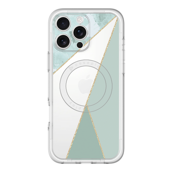 スリムプロテクションプレミアムケース with MagSafe［ マーブルトライアングルパレット - Green ］