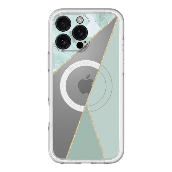 スリムプロテクションプレミアムケース with MagSafe［ マーブルトライアングルパレット - Green ］