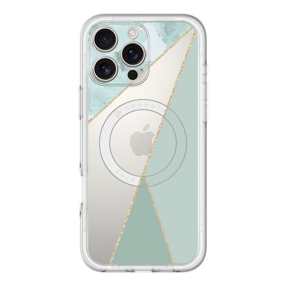 スリムプロテクションプレミアムケース with MagSafe［ マーブルトライアングルパレット - Green ］