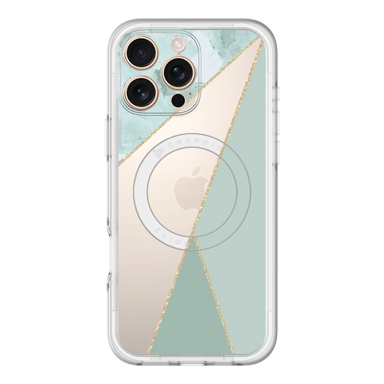 スリムプロテクションプレミアムケース with MagSafe［ マーブルトライアングルパレット - Green ］