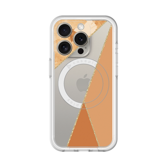 スリムプロテクションプレミアムケース with MagSafe［ マーブルトライアングルパレット - Orange ］