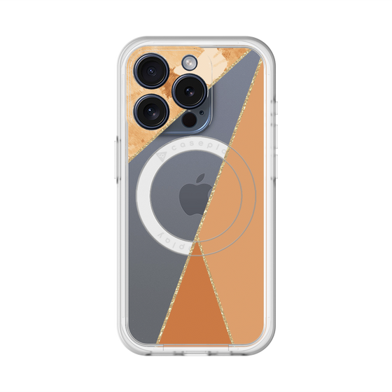 スリムプロテクションプレミアムケース with MagSafe［ マーブルトライアングルパレット - Orange ］