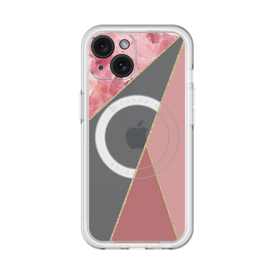 スリムプロテクションプレミアムケース with MagSafe［ マーブルトライアングルパレット - Pink ］