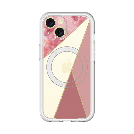 スリムプロテクションプレミアムケース with MagSafe［ マーブルトライアングルパレット - Pink ］