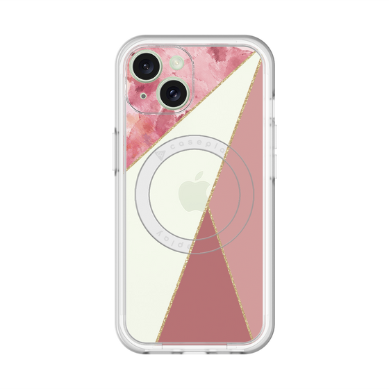 スリムプロテクションプレミアムケース with MagSafe［ マーブルトライアングルパレット - Pink ］