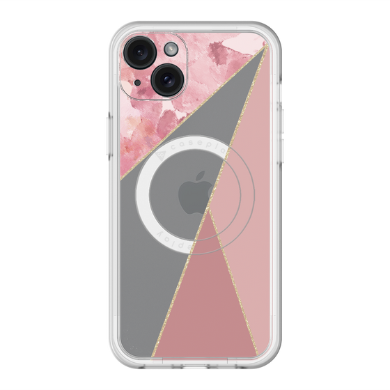 スリムプロテクションプレミアムケース with MagSafe［ マーブルトライアングルパレット - Pink ］