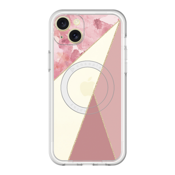 スリムプロテクションプレミアムケース with MagSafe［ マーブルトライアングルパレット - Pink ］