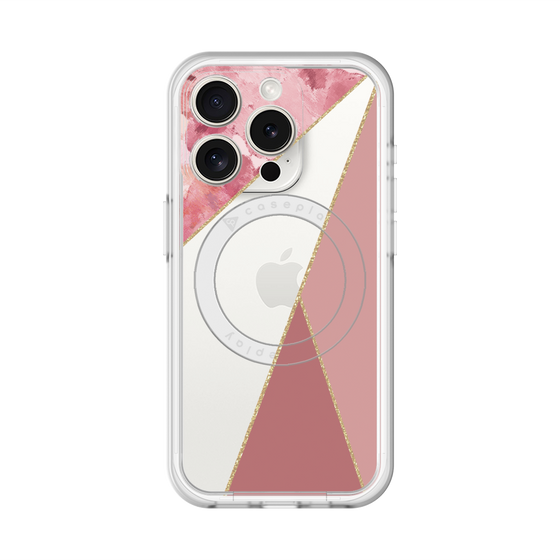 スリムプロテクションプレミアムケース with MagSafe［ マーブルトライアングルパレット - Pink ］